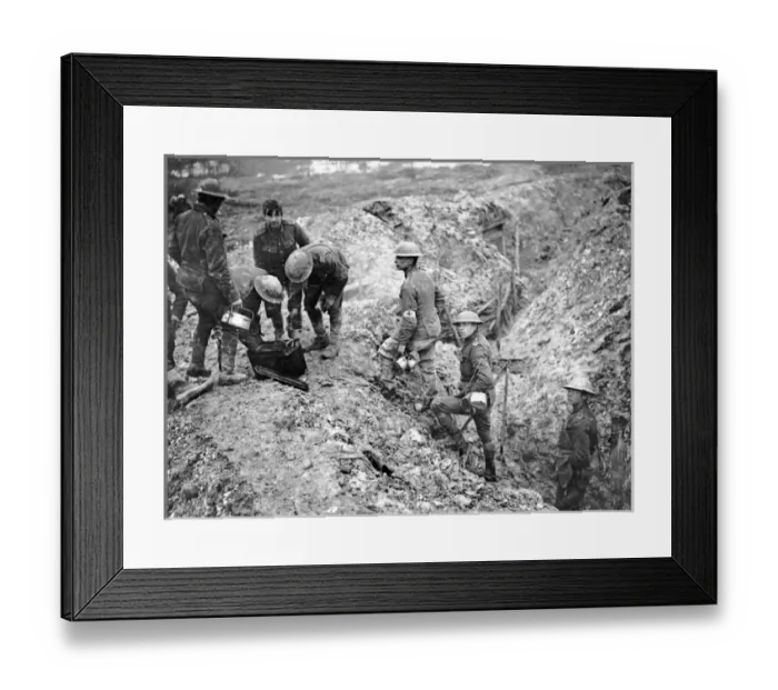 Framed Print : Mealtime in British reserve trench, Western Front, WW1 Framed Print : Mealtime in British reserve trench, Western Front, WW1