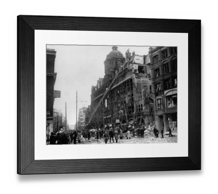 Framed Print : Bomb damage at the Leysian Mission building during WW2 Framed Print : Bomb damage at the Leysian Mission building during WW2