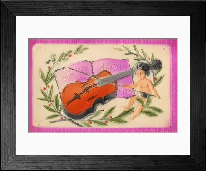 Framed Print : Cherub playing the violin. To My Valentine Framed Print : Cherub playing the violin. To My Valentine