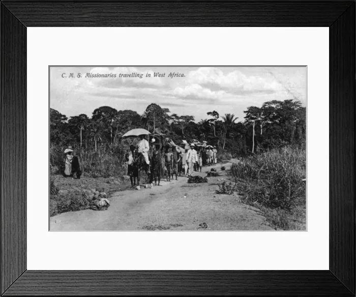 Framed Print : CMS Missionaries travelling in West Africa Framed Print : CMS Missionaries travelling in West Africa