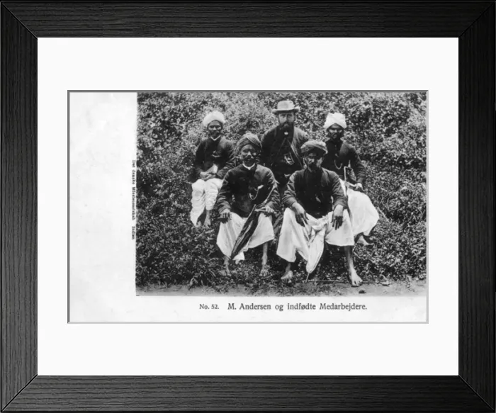 Framed Print : Danish Missionary in India, M. Andersen and staff Framed Print : Danish Missionary in India, M. Andersen and staff