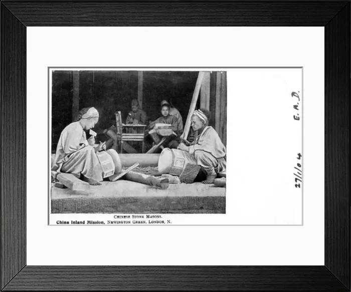 Framed Print : China Inland Mission - Stone Masons Framed Print : China Inland Mission - Stone Masons