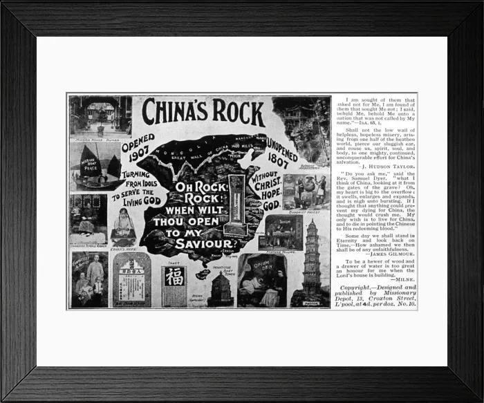 Framed Print : Bringing Christianity to China - Missionary Card Framed Print : Bringing Christianity to China - Missionary Card