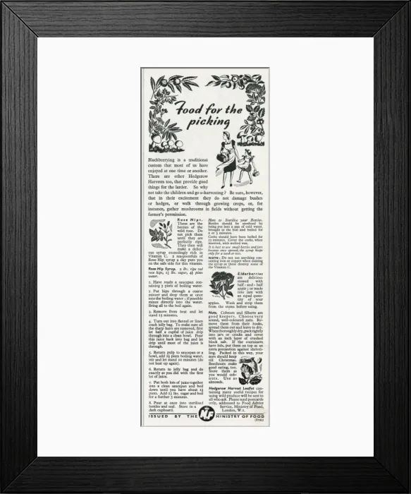 Framed Print : Advert for the Ministry of Food 1943 Framed Print : Advert for the Ministry of Food 1943