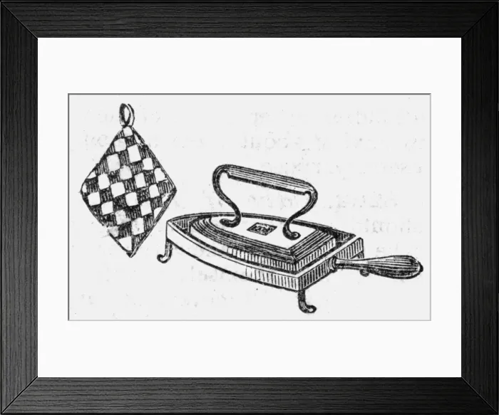Framed Print : Iron, stand and holder, 1888 Framed Print : Iron, stand and holder, 1888