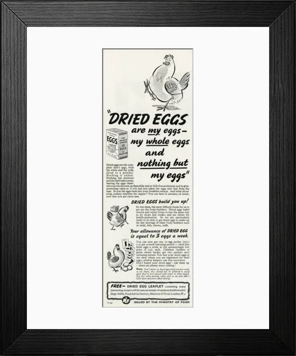 Framed Print : Advert for the Ministry of Food 1943 Framed Print : Advert for the Ministry of Food 1943
