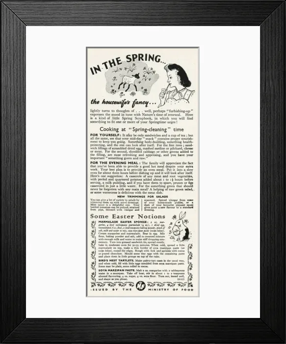 Framed Print : Advert for the Ministry of Food 1945 Framed Print : Advert for the Ministry of Food 1945