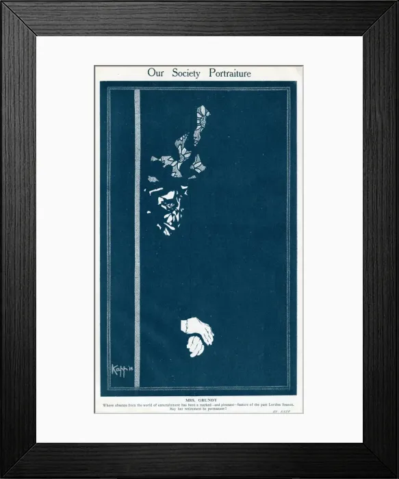 Framed Print : Cartoon, Our Society Portraiture, Mrs Grundy Framed Print : Cartoon, Our Society Portraiture, Mrs Grundy
