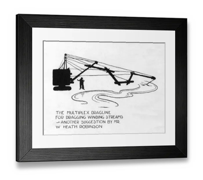 Framed Print : The Multiplex Dragline by Heath Robinson Framed Print : The Multiplex Dragline by Heath Robinson
