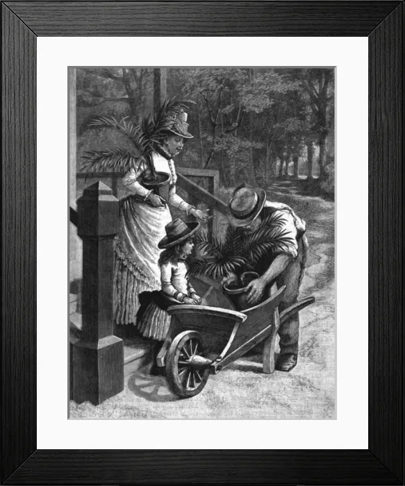 Framed Print : Their summer change of air, potted plants, c. 1880 Framed Print : Their summer change of air, potted plants, c. 1880