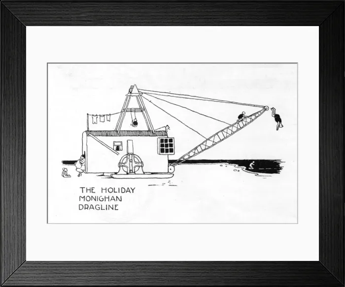 Framed Print : The Holiday Monighan Dragline by Heath Robinson Framed Print : The Holiday Monighan Dragline by Heath Robinson