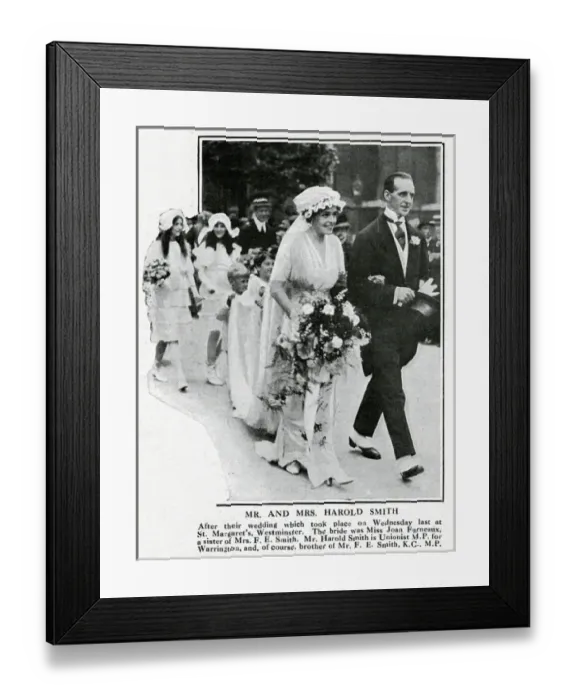 Framed Print : Wedding of Mr Harold Smith and Miss Joan Furneaux Framed Print : Wedding of Mr Harold Smith and Miss Joan Furneaux