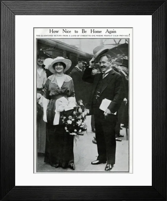Framed Print : Herbert Gladstone and his wife return from South Africa Framed Print : Herbert Gladstone and his wife return from South Africa