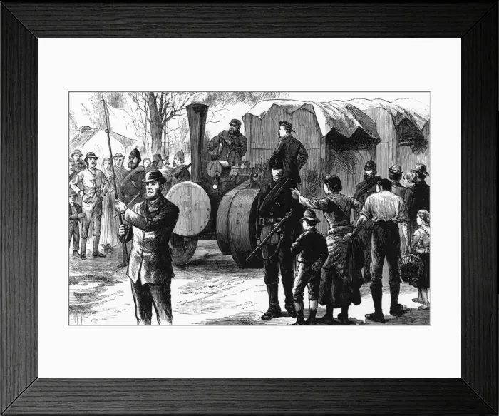 Framed Print : Vehicle preceded by flag, 1883 Framed Print : Vehicle preceded by flag, 1883