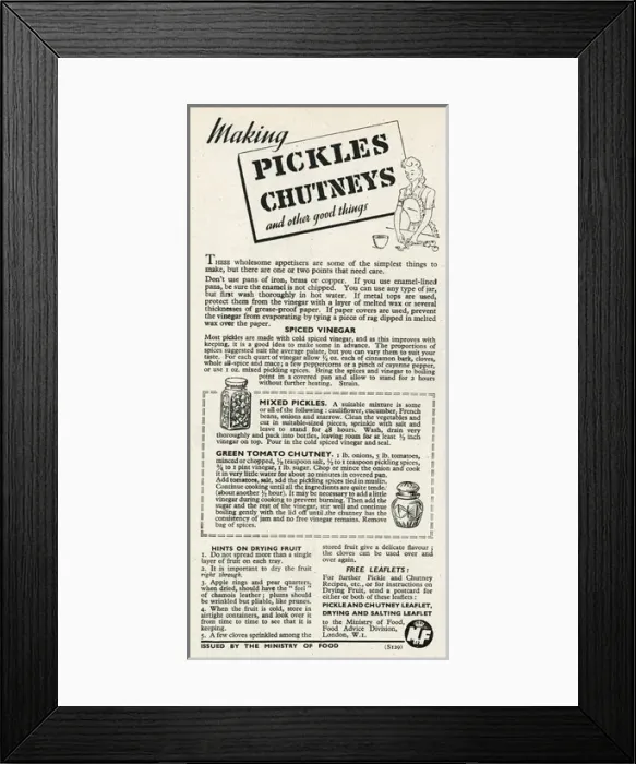 Framed Print : Advert for the Ministry of Food 1945 Framed Print : Advert for the Ministry of Food 1945