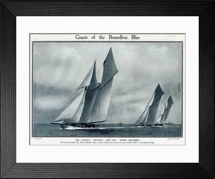 Framed Print : Yachts Meteor and White Heather at Cowes, IOW Framed Print : Yachts Meteor and White Heather at Cowes, IOW