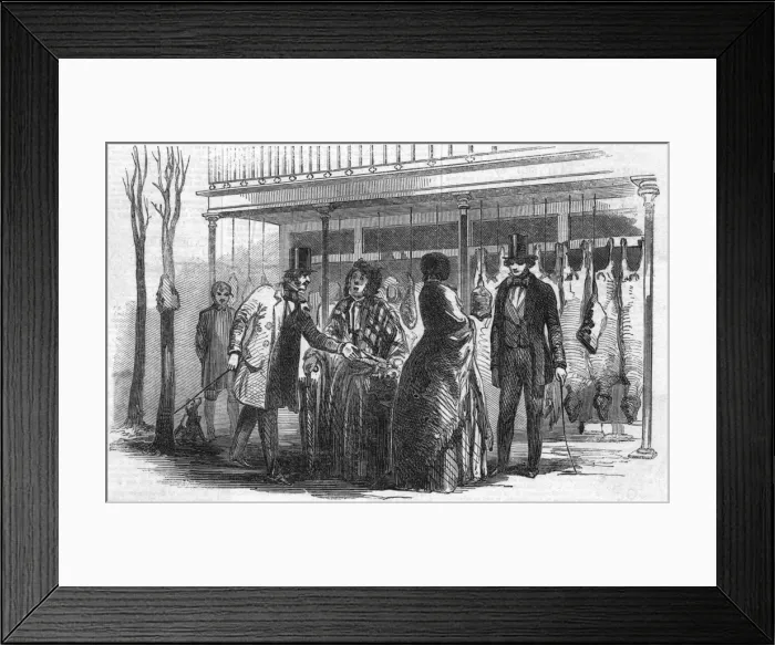 Framed Print : Butchers shop, 1850 Framed Print : Butchers shop, 1850