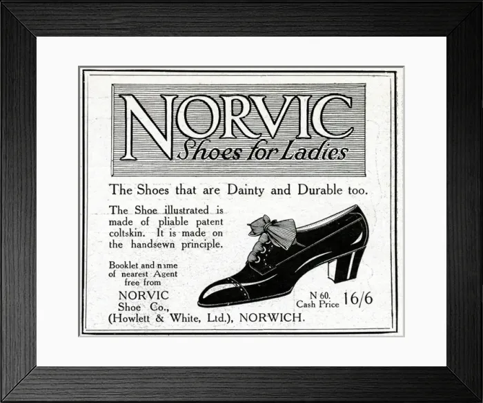 Framed Print : Advertisement for Norvic shoes for ladies Framed Print : Advertisement for Norvic shoes for ladies