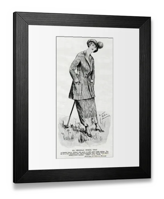 Framed Print : Woman in elegant sports coat and skirt Framed Print : Woman in elegant sports coat and skirt