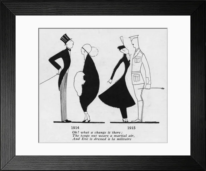 Framed Print : Changes in fashion between 1914 and 1915 by Fish Framed Print : Changes in fashion between 1914 and 1915 by Fish
