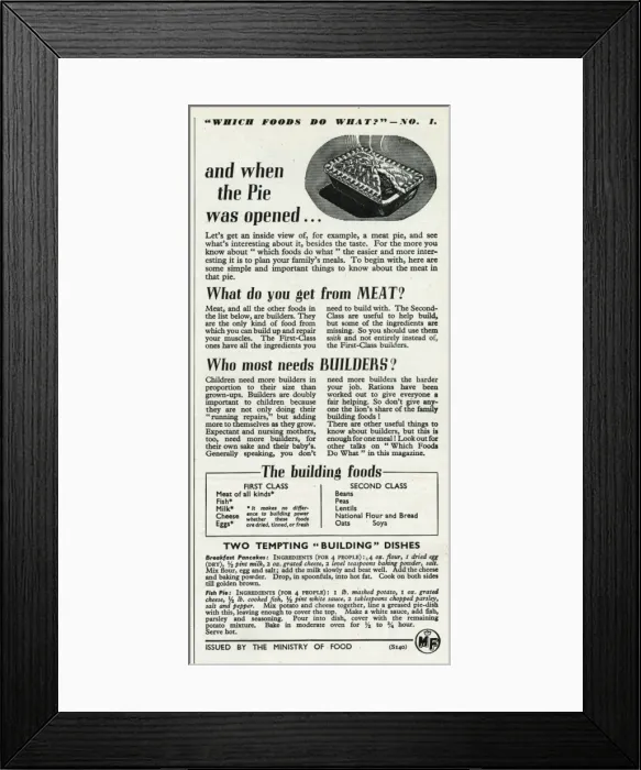 Framed Print : Advert for the Ministry of Food 1946 Framed Print : Advert for the Ministry of Food 1946