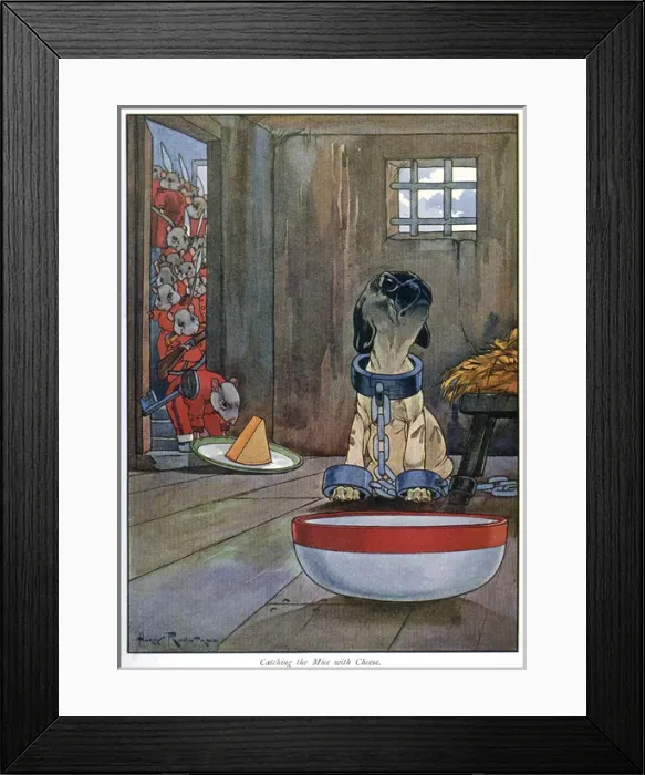 Framed Print : Pug Peter -- chained dog in prison cell Framed Print : Pug Peter -- chained dog in prison cell