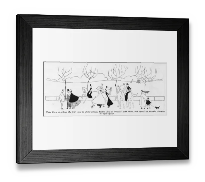Framed Print : Rotten Row crowded with khaki by Fish Framed Print : Rotten Row crowded with khaki by Fish