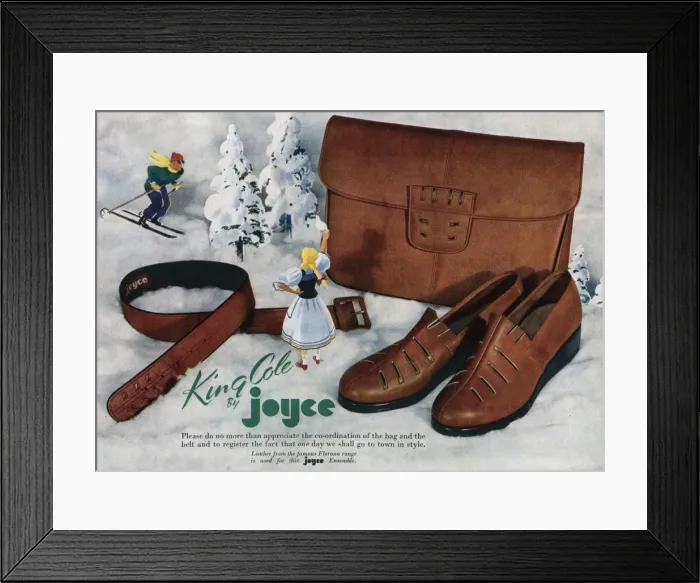 Framed Print : Advert for King Cole by Joyce California shoes 1946 Framed Print : Advert for King Cole by Joyce California shoes 1946