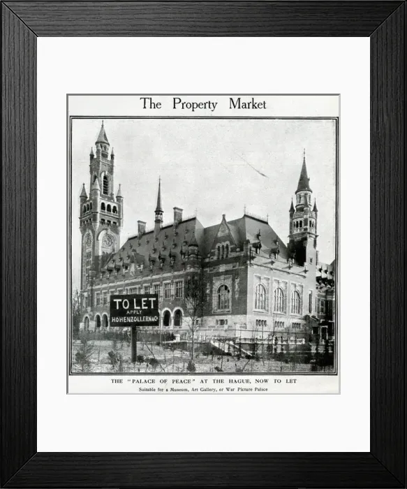 Framed Print : Peace Palace at The Hague, To Let, WW1 Framed Print : Peace Palace at The Hague, To Let, WW1