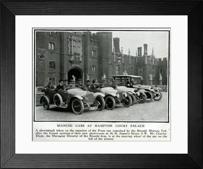 Framed Print : Bianchi cars at Hampton Court Palace, London Framed Print : Bianchi cars at Hampton Court Palace, London