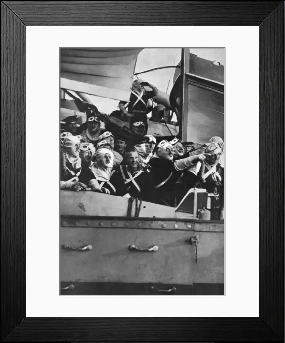 Framed Print : British sailors at German naval surrender, 1918 Framed Print : British sailors at German naval surrender, 1918