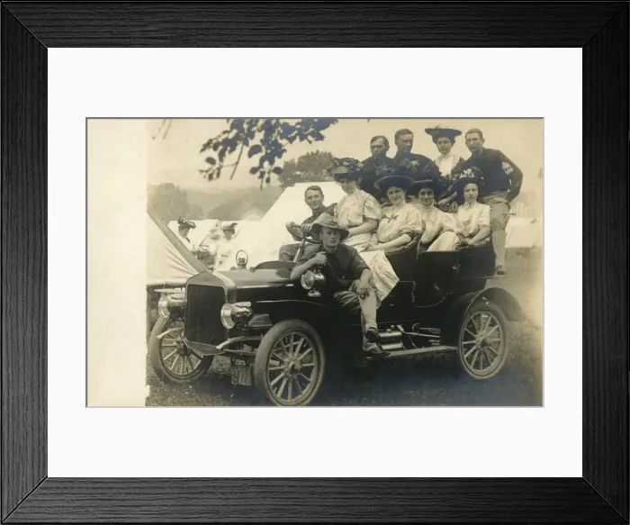 Framed Print : Posing in a vintage car Framed Print : Posing in a vintage car