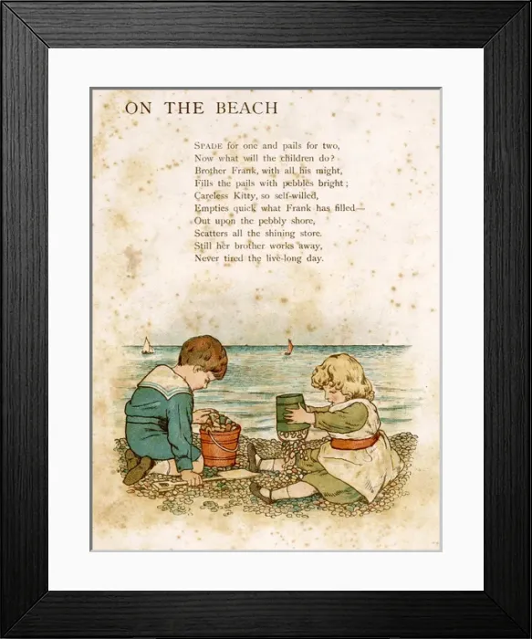 Framed Print : On the beach 1895 Framed Print : On the beach 1895
