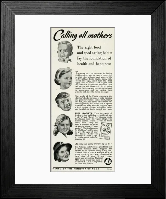 Framed Print : Advert for the Ministry of Food 1945 Framed Print : Advert for the Ministry of Food 1945