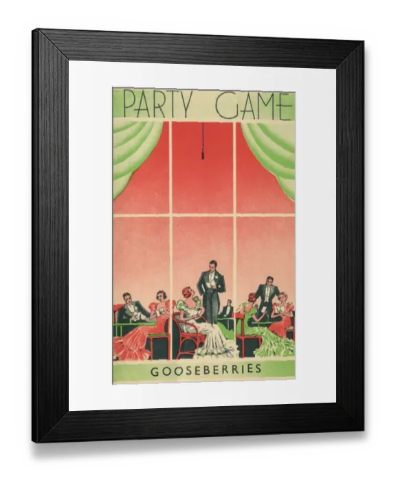 Framed Print : Art Deco party game card Framed Print : Art Deco party game card