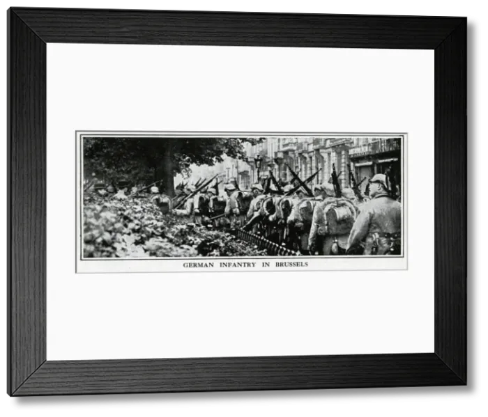 Framed Print : German infantry in Brussels, WW1 Framed Print : German infantry in Brussels, WW1