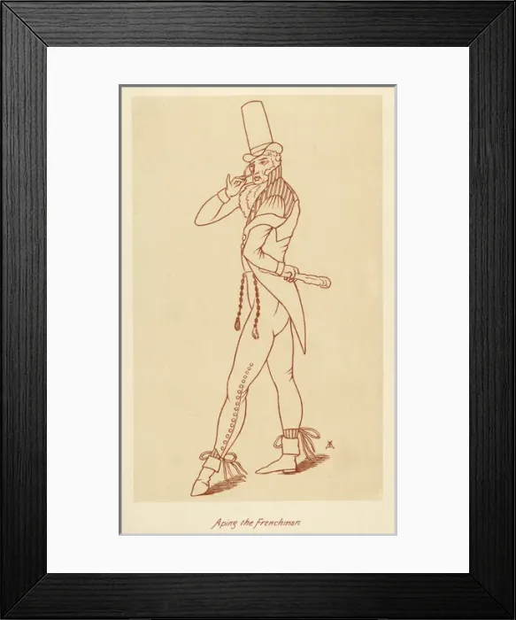 Framed Print : Fashionable gentleman aping the Frenchman Framed Print : Fashionable gentleman aping the Frenchman