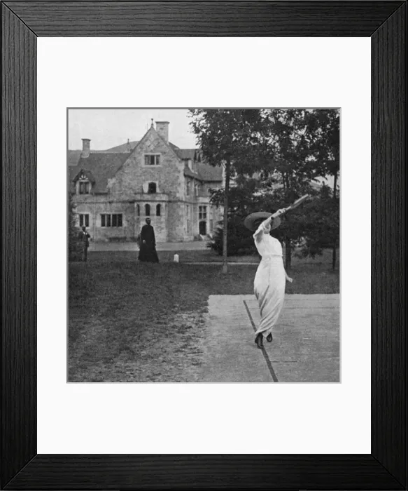 Framed Print : Queen of Spain playing tennis Framed Print : Queen of Spain playing tennis