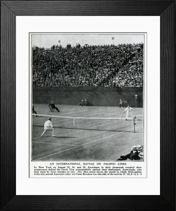 Framed Print : Davis Cup tennis match, McLoughlin v Brookes, New York Framed Print : Davis Cup tennis match, McLoughlin v Brookes, New York