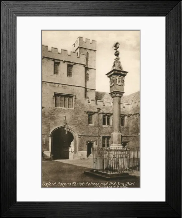 Framed Print : Corpus Christi College Quad and sundial, Oxford Framed Print : Corpus Christi College Quad and sundial, Oxford