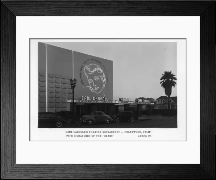Framed Print : Earl Carrolls Theatre Restaurant - Hollywood, California Framed Print : Earl Carrolls Theatre Restaurant - Hollywood, California