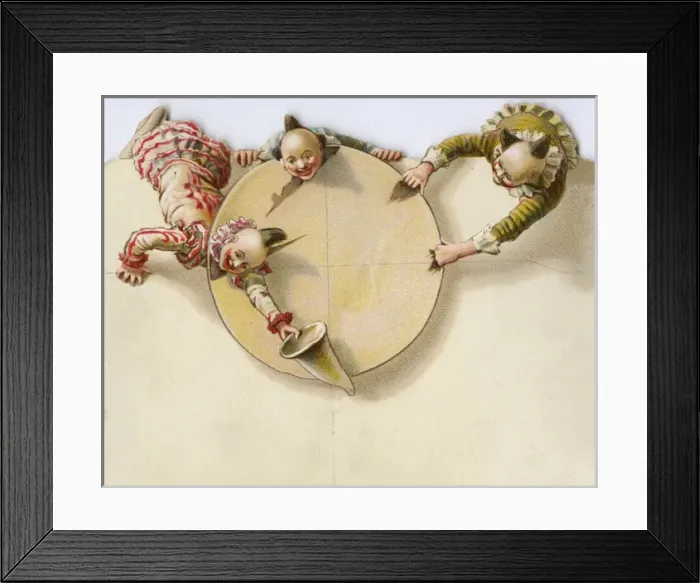 Framed Print : Victorian clown greetings card Framed Print : Victorian clown greetings card