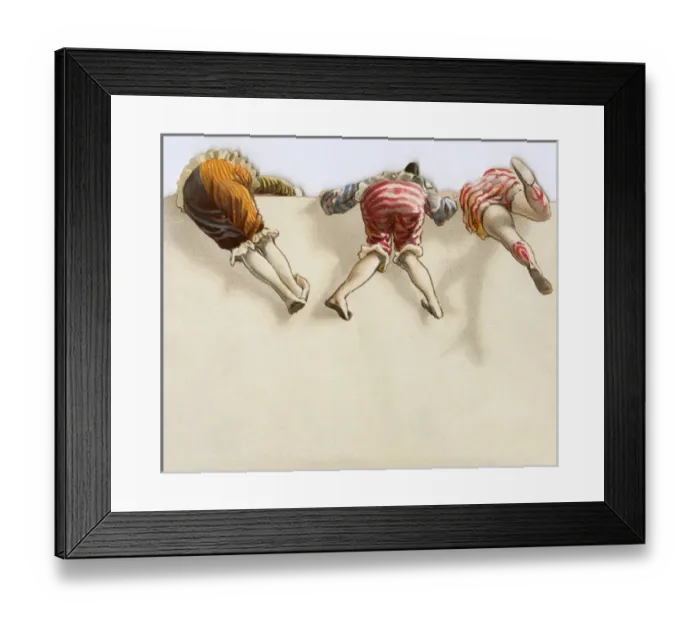 Framed Print : Victorian clown greetings card