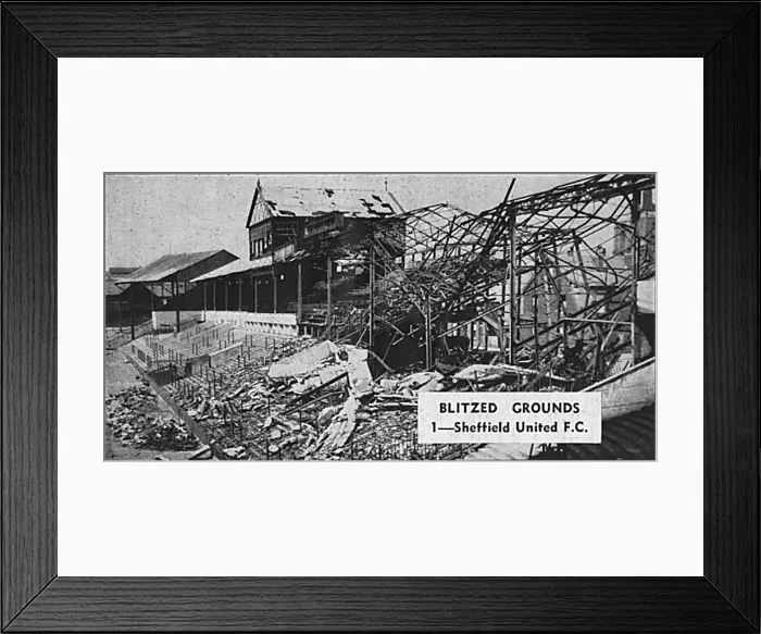 Framed Print : Damaged stands at Sheffield United Football ground Framed Print : Damaged stands at Sheffield United Football ground
