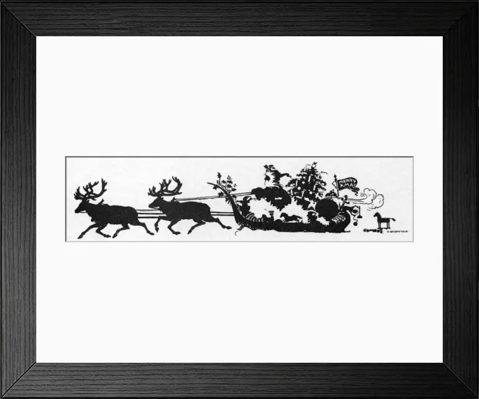 Framed Print : Father Christmas in silhouette Framed Print : Father Christmas in silhouette