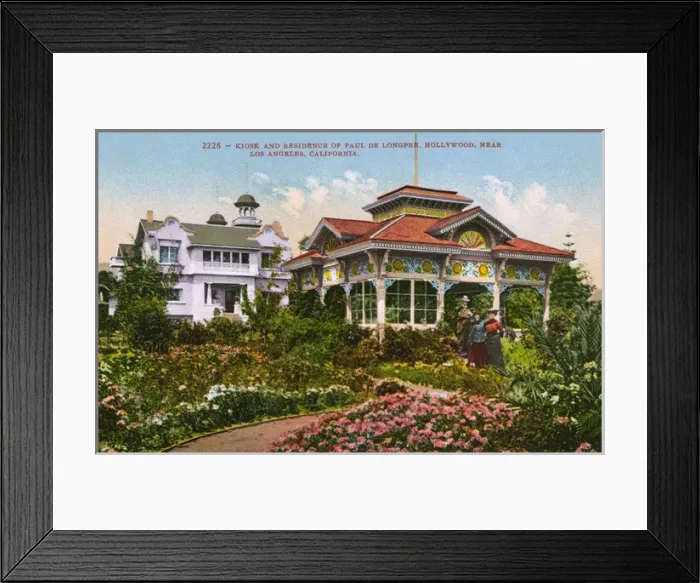 Framed Print : Paul de Longpre in the garden of his home in Hollywood Framed Print : Paul de Longpre in the garden of his home in Hollywood