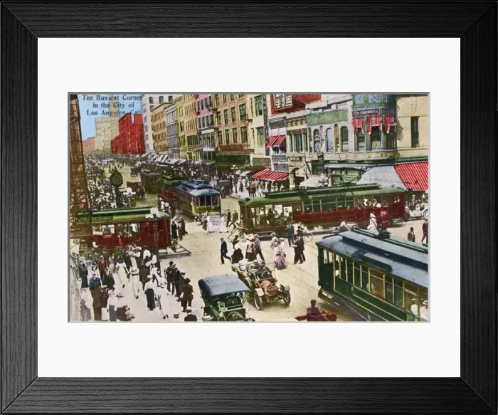Framed Print : Busiest corner of Los Angeles, California, USA Framed Print : Busiest corner of Los Angeles, California, USA