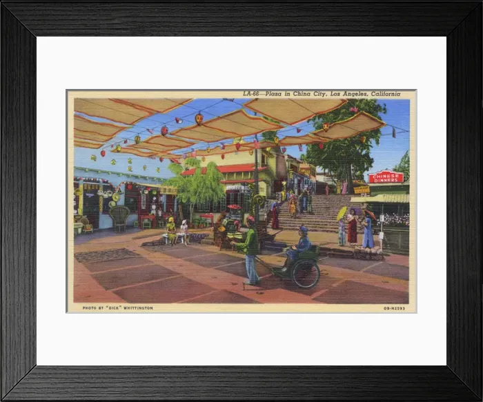 Framed Print : Plaza in China City, Los Angeles, California, USA Framed Print : Plaza in China City, Los Angeles, California, USA