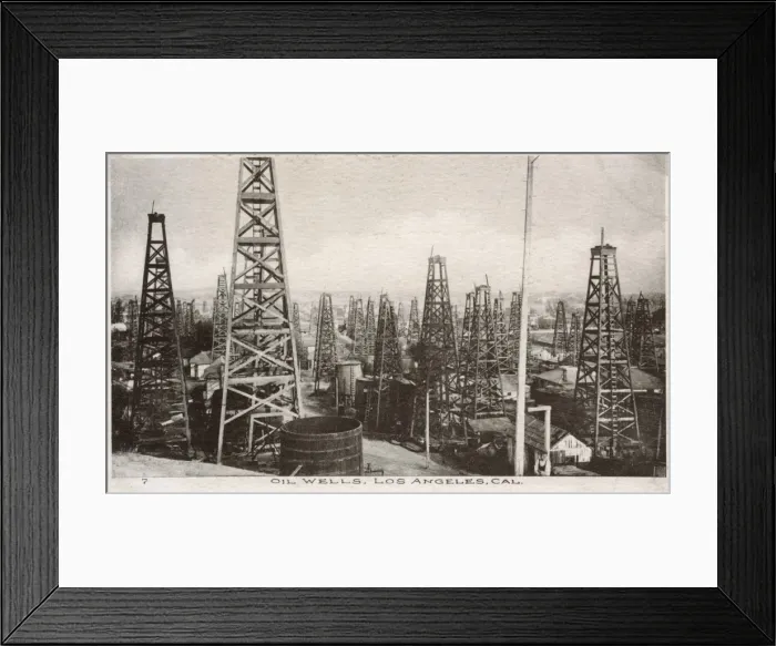 Framed Print : Oil wells at Los Angeles, California, USA Framed Print : Oil wells at Los Angeles, California, USA