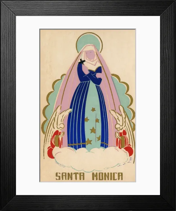 Framed Print : Santa Monica with two angels Framed Print : Santa Monica with two angels